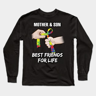 Best Friend Mama Son Autism Long Sleeve T-Shirt